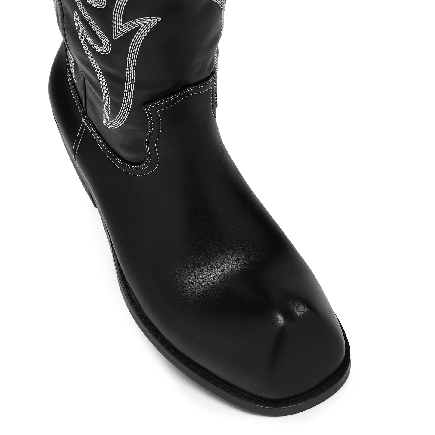 Cryptek Men's Snub Nose Tall Cowboy Boots - Black Vintage