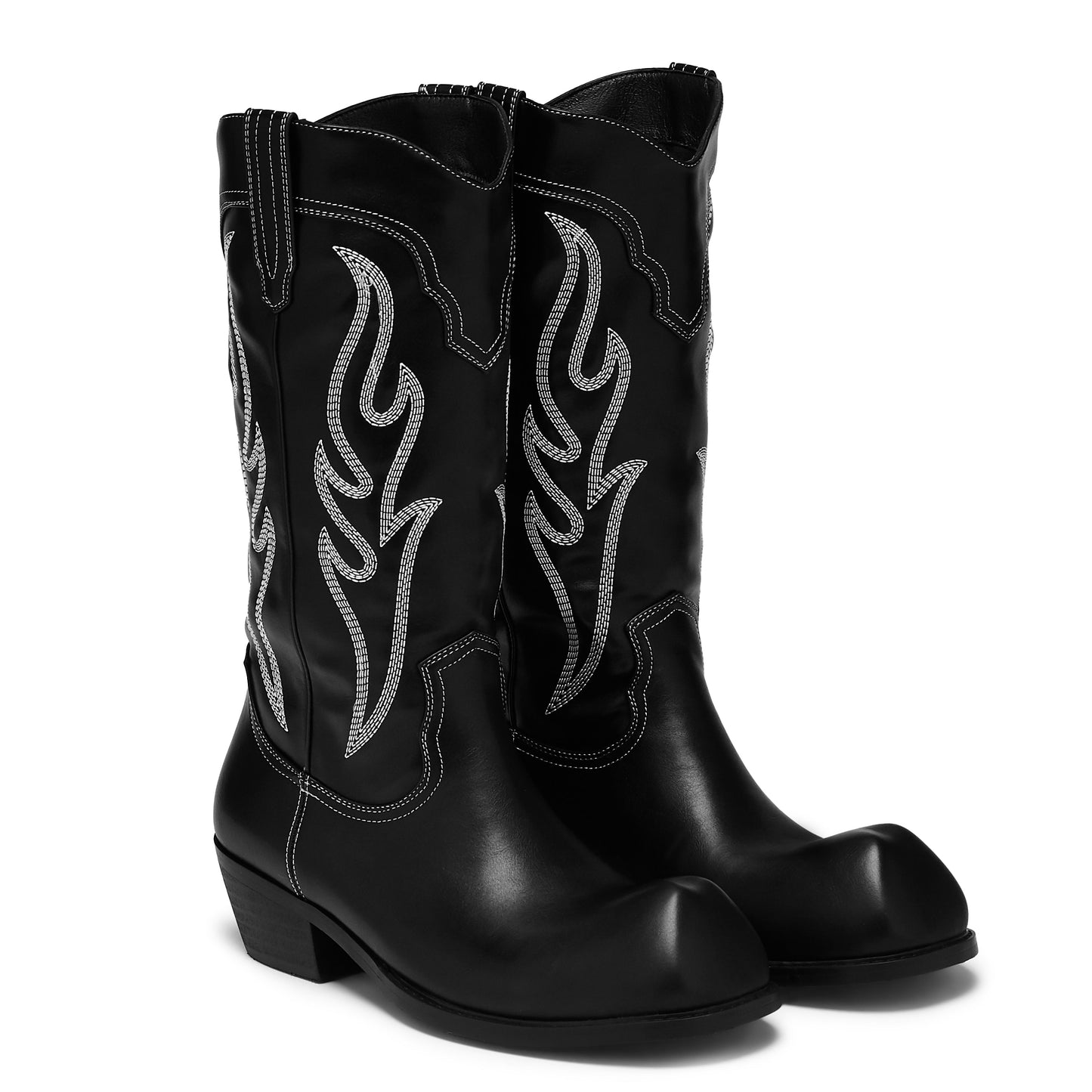 Cryptek Men's Snub Nose Tall Cowboy Boots - Black Vintage