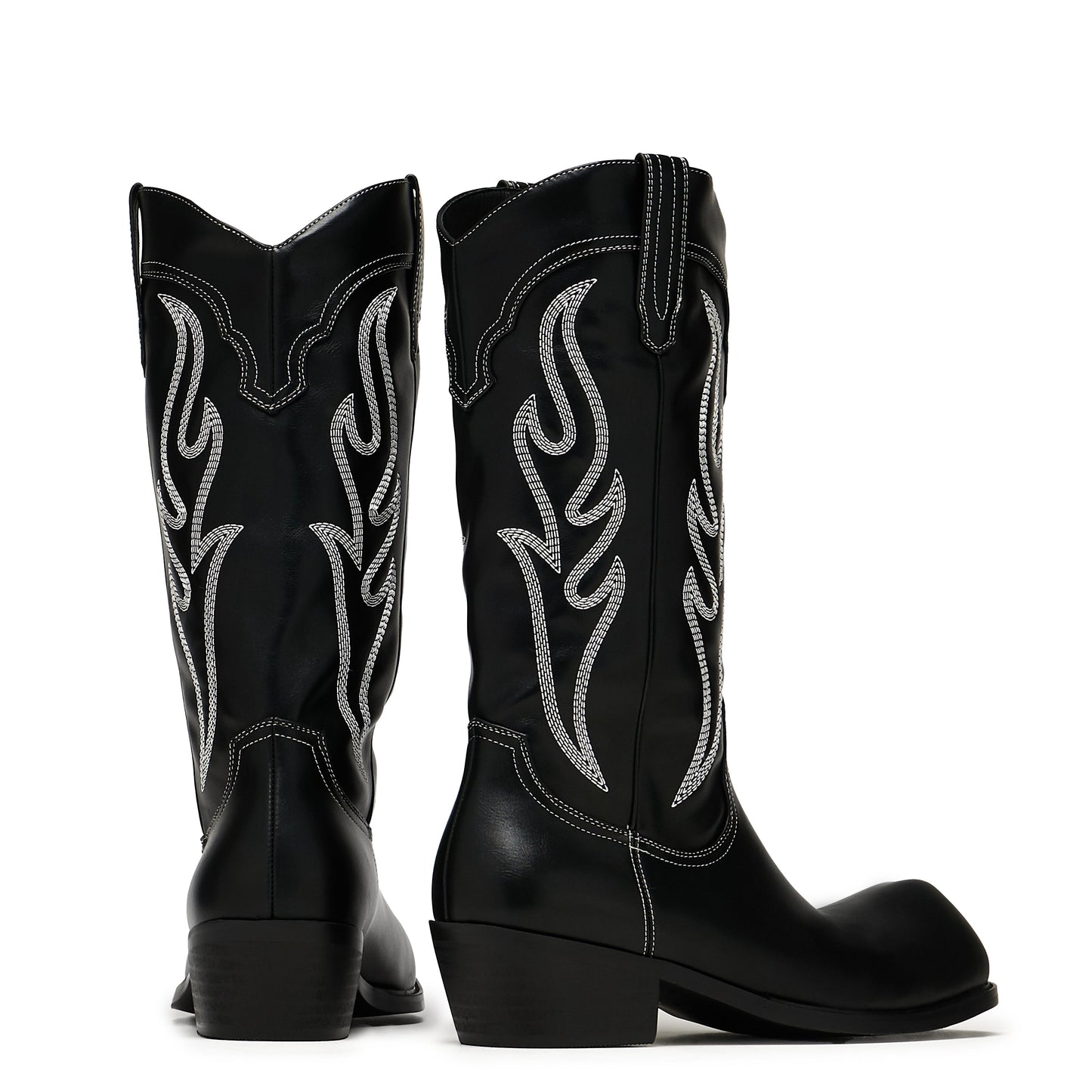 Cryptek Men's Snub Nose Tall Cowboy Boots - Black Vintage