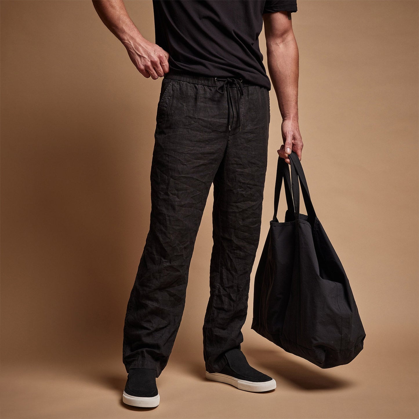 Relaxed Linen Pant - Black
