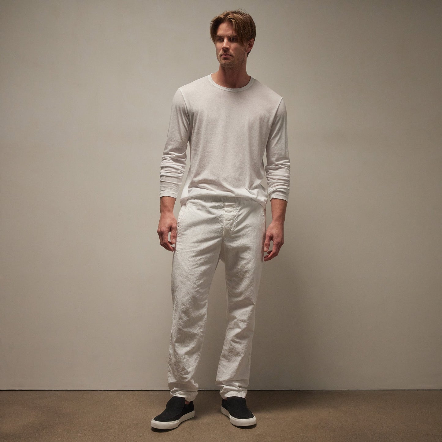 Textured Relaxed Pant - White