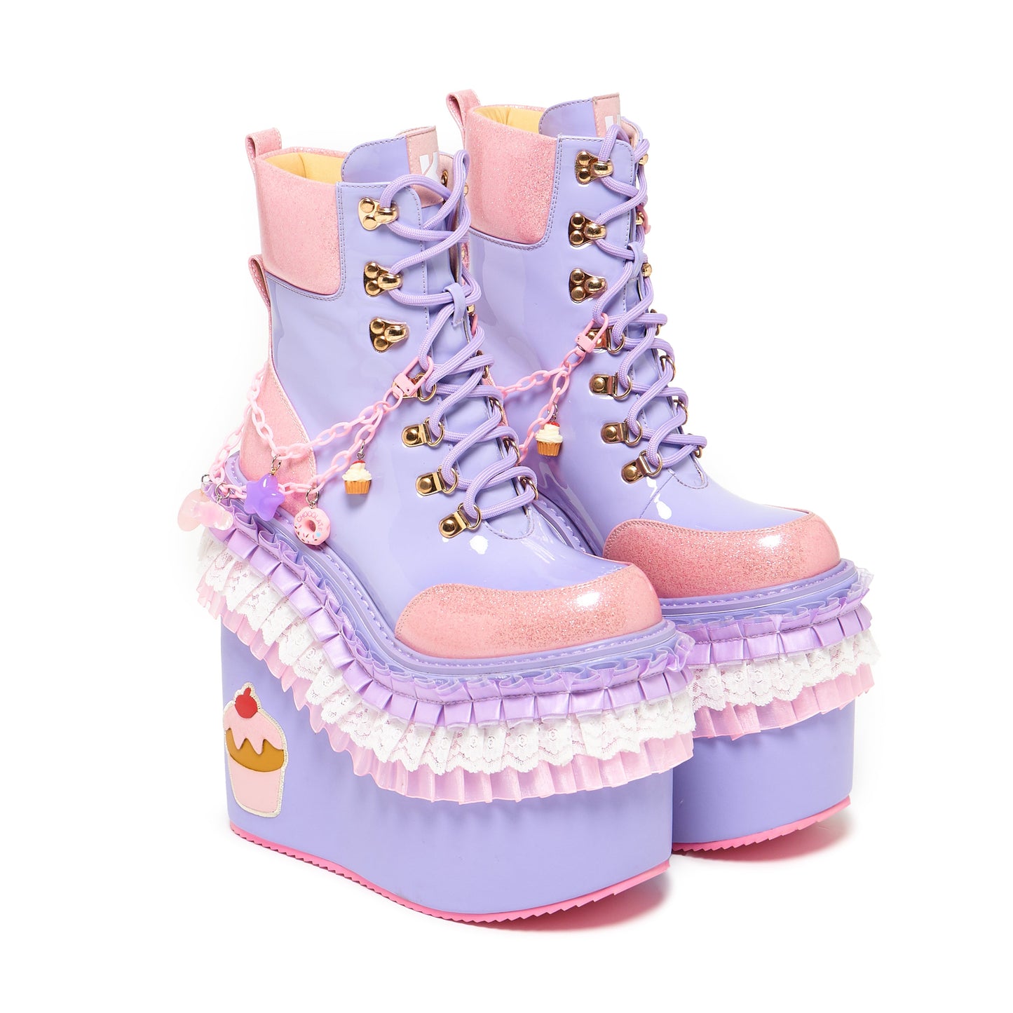 Cupcake Towers Platform Boots - Purple