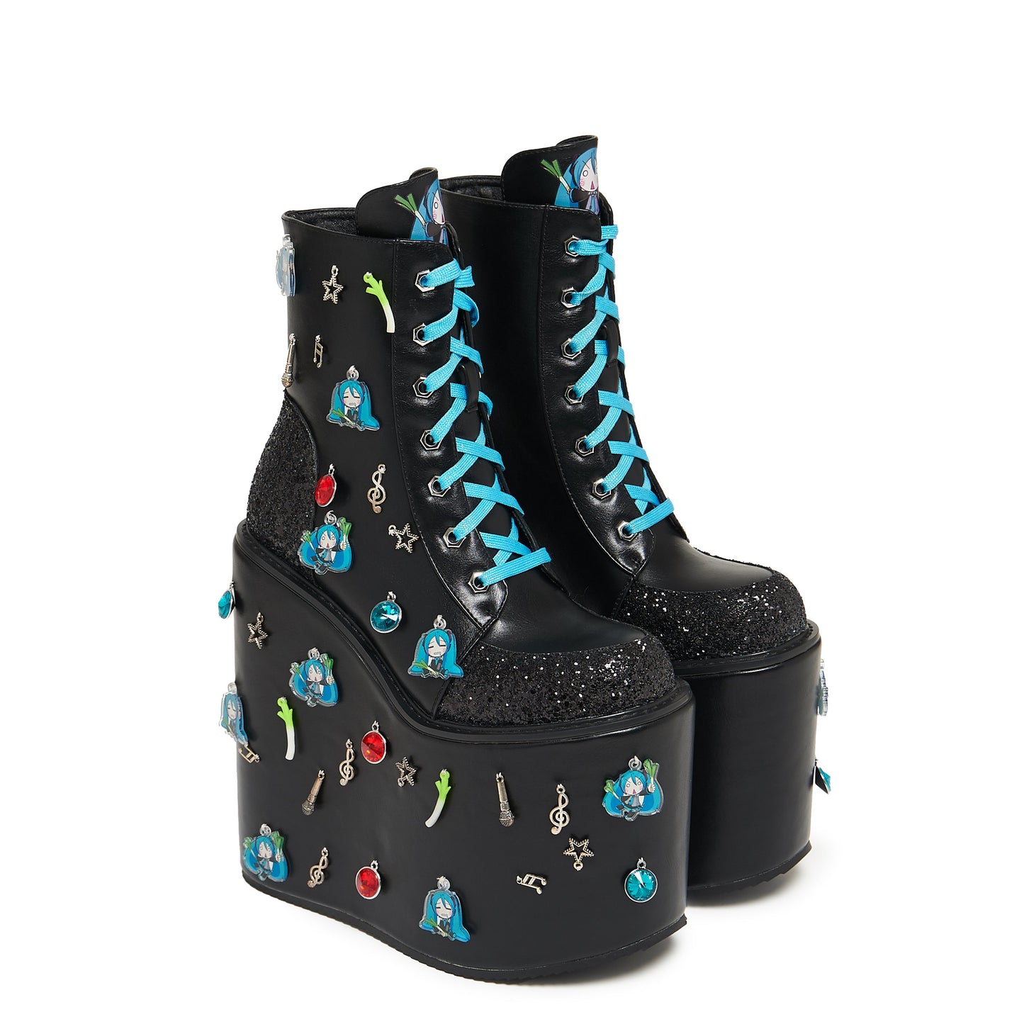 Musical Leek Miku Mega Platform Charm Boots