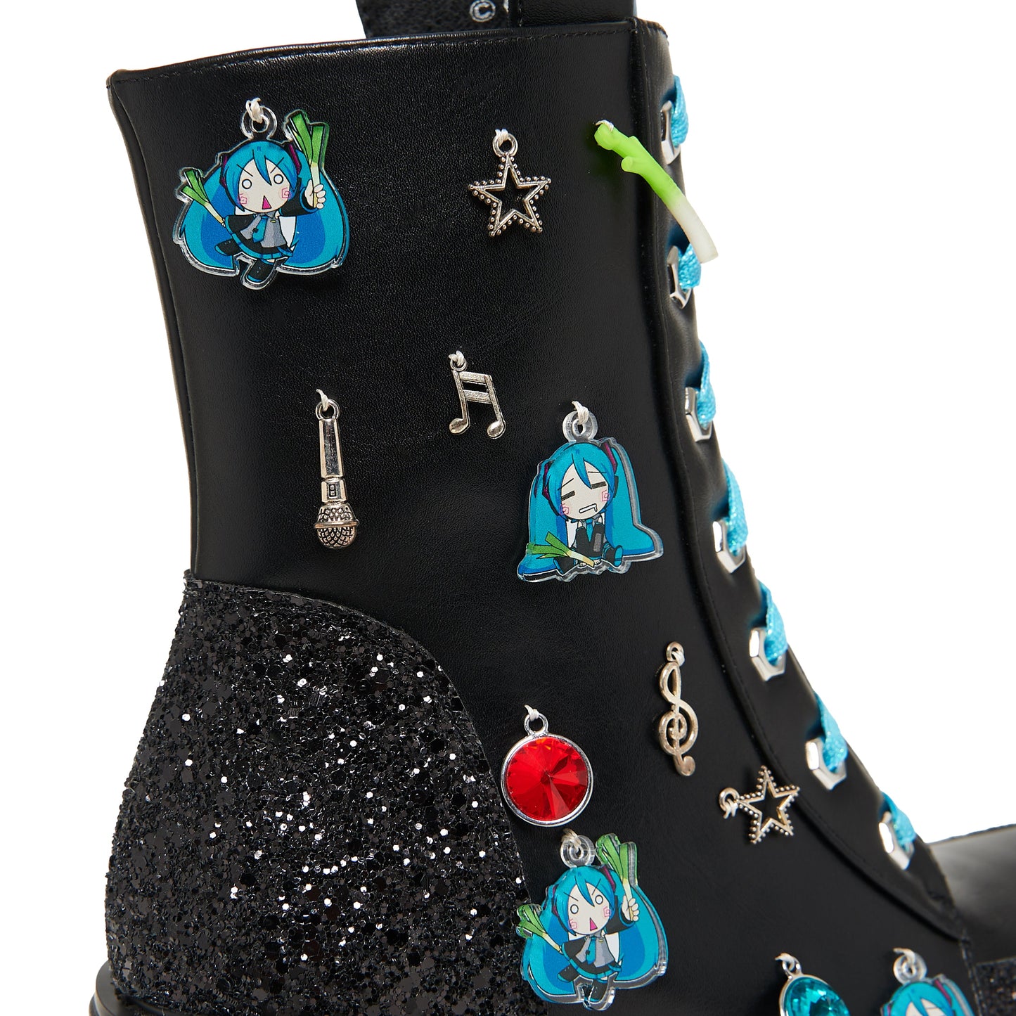 Musical Leek Miku Mega Platform Charm Boots