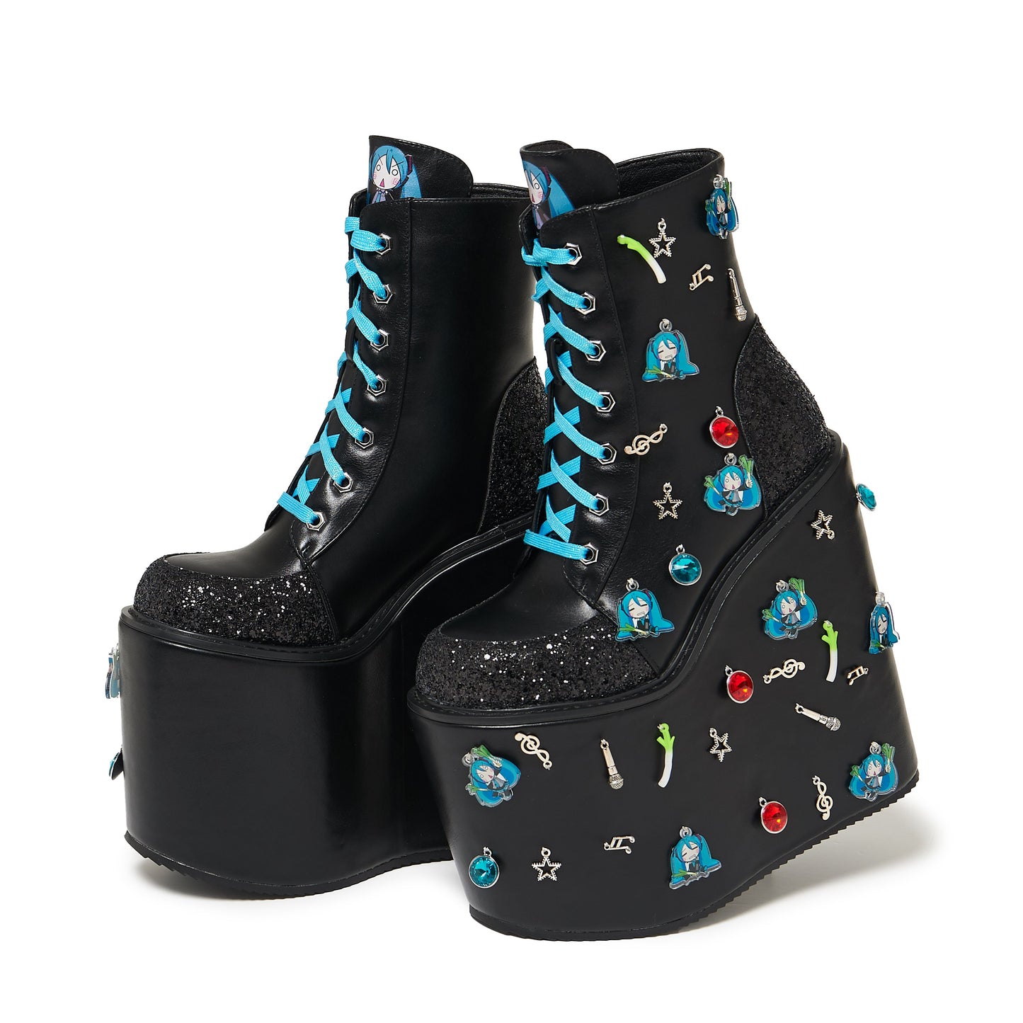 Musical Leek Miku Mega Platform Charm Boots