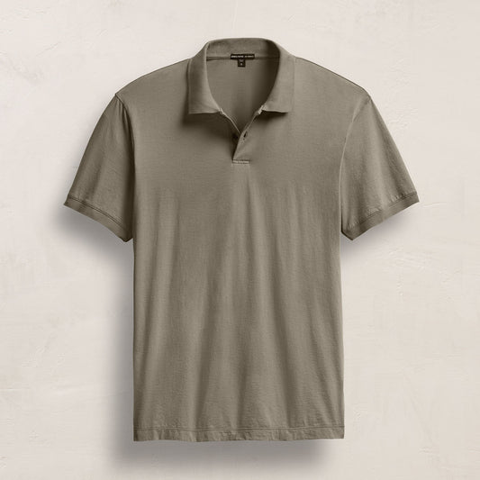Luxe Lotus Jersey Polo - Birch