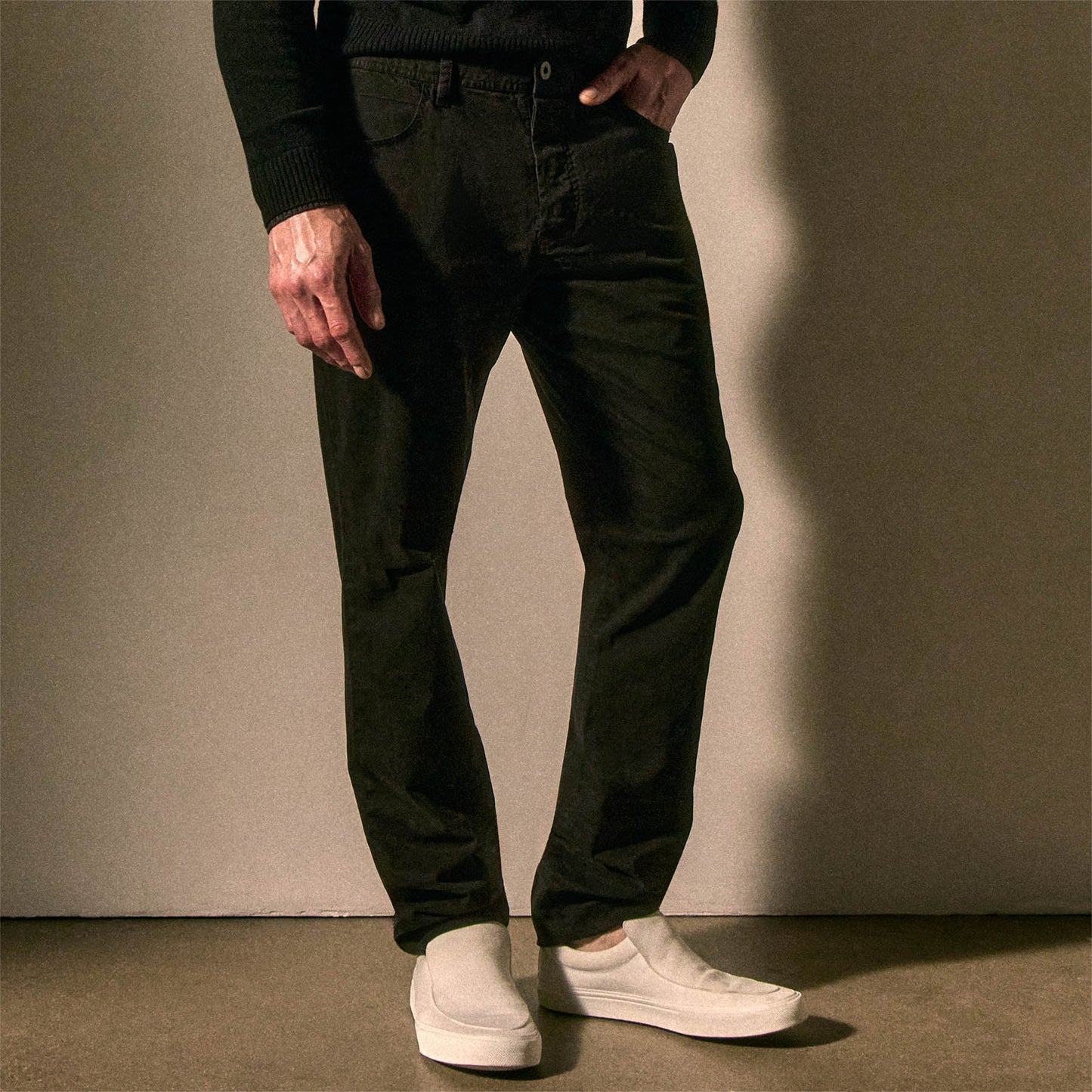 Brushed Twill 5 Pocket Pant - Black