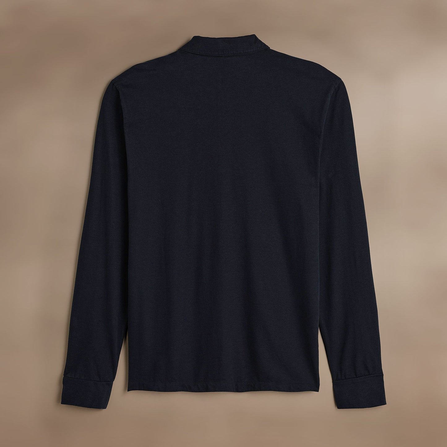 Heavy Luxe Jersey Long Sleeve Polo - French Navy