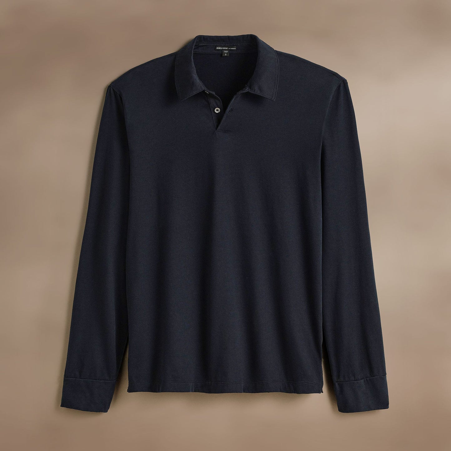 Heavy Luxe Jersey Long Sleeve Polo - French Navy