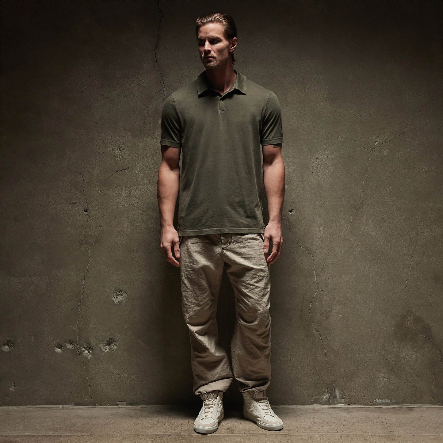 Sueded Jersey Polo - Platoon Pigment