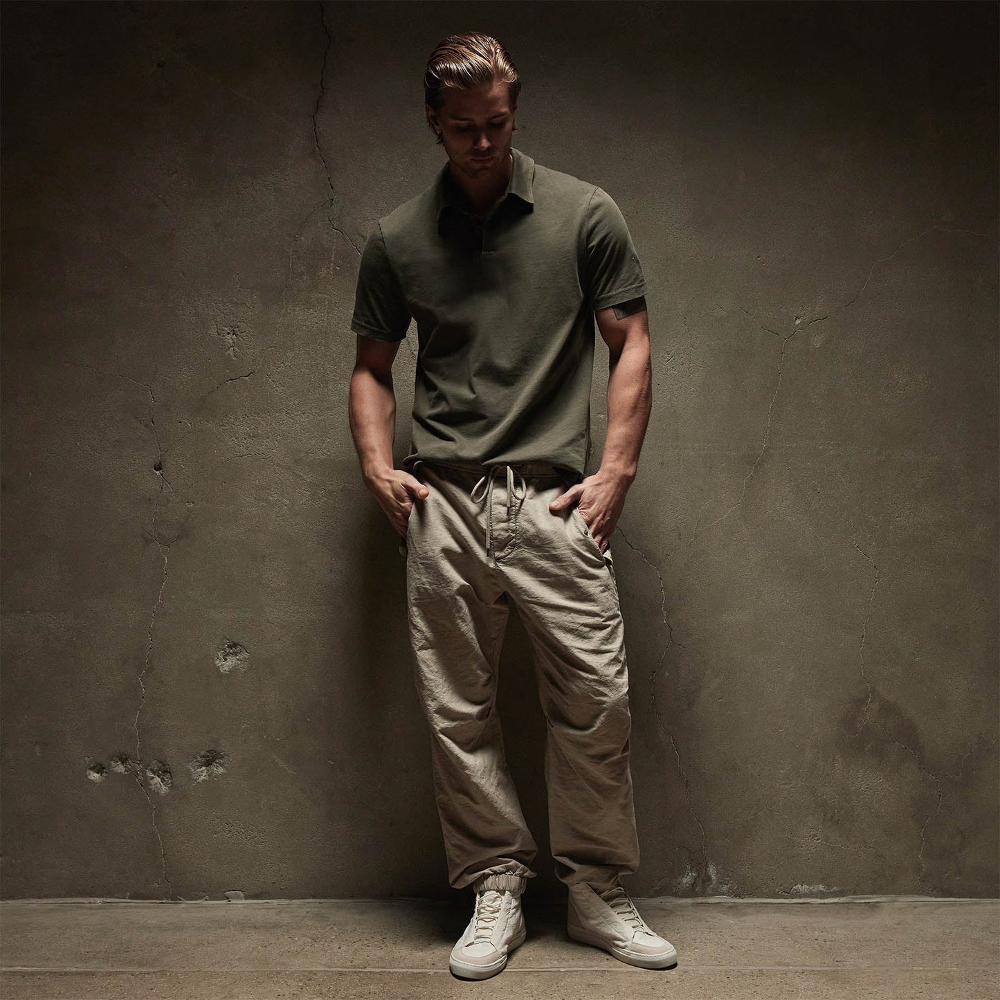 Sueded Jersey Polo - Platoon Pigment