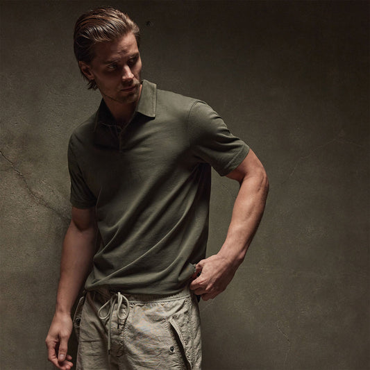 Sueded Jersey Polo - Platoon Pigment