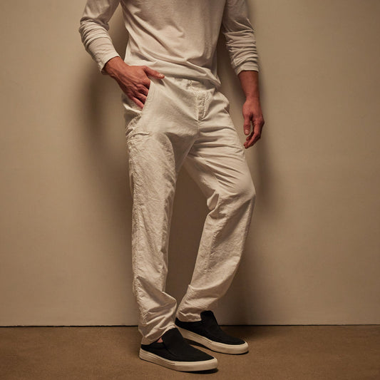 Textured Relaxed Pant - White
