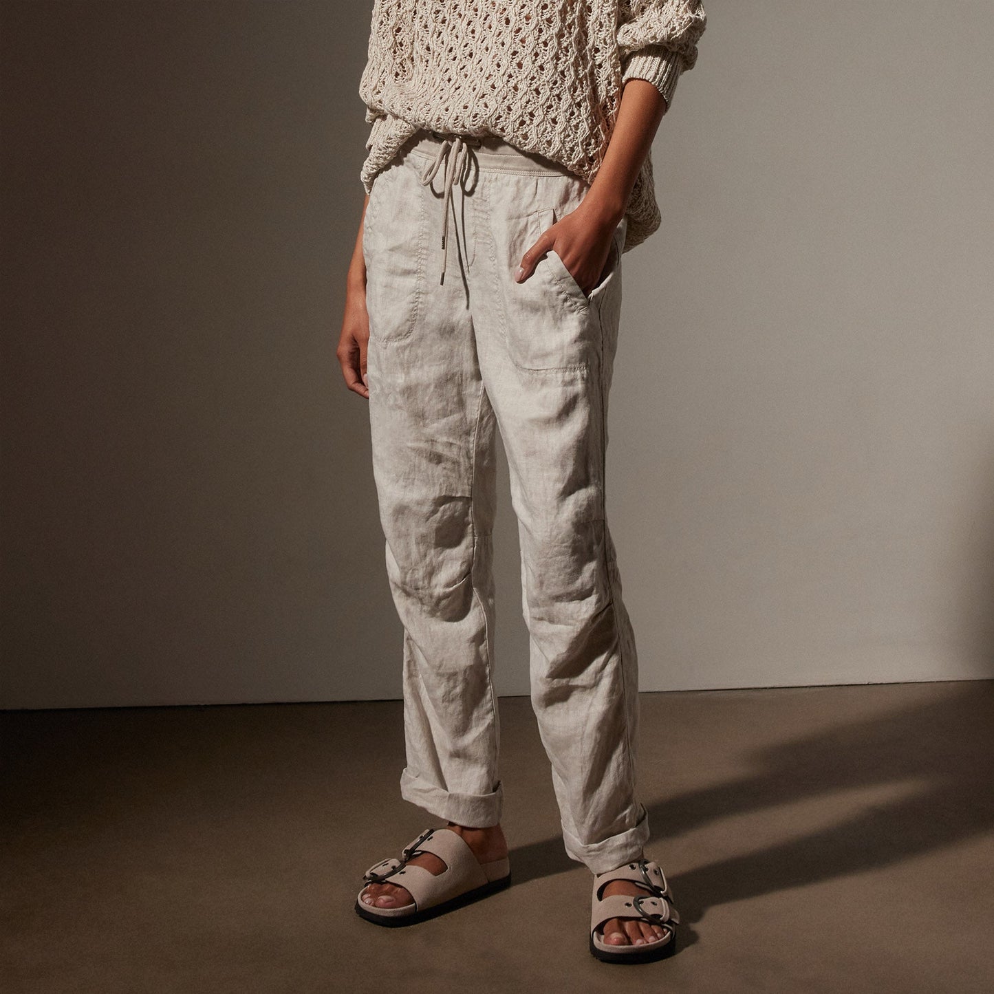 Linen Soft Drape Pant - Salt Pigment